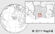 Blank Location Map of Diegonefla, highlighted country, highlighted parent region, within the entire country