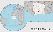 Gray Location Map of Diegonefla, highlighted country