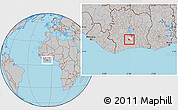 Gray Location Map of Diegonefla, highlighted parent region