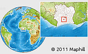 Physical Location Map of Diegonefla, highlighted country