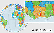 Political Location Map of Diegonefla, within the entire country