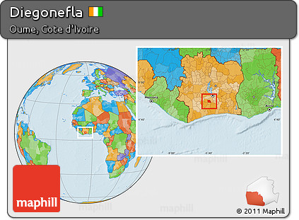 Political Location Map of Diegonefla