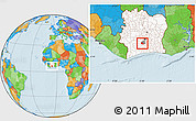 Political Location Map of Diegonefla, highlighted country, highlighted parent region