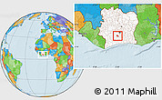 Political Location Map of Diegonefla, highlighted country