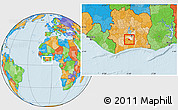 Political Location Map of Diegonefla, highlighted parent region