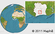 Satellite Location Map of Diegonefla, highlighted country