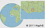 Savanna Style Location Map of Diegonefla
