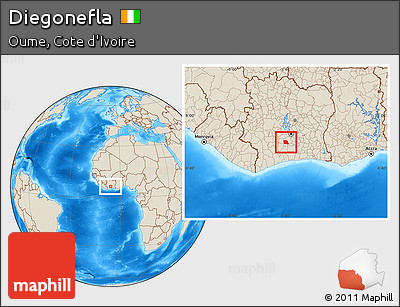 Shaded Relief Location Map of Diegonefla