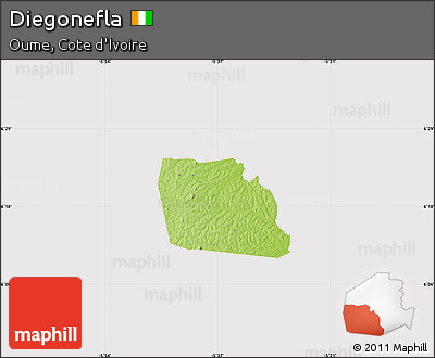 Physical Map of Diegonefla, cropped outside