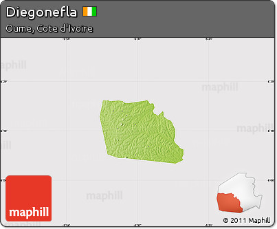 Physical Map of Diegonefla, cropped outside
