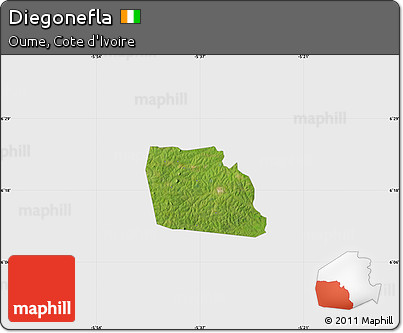 Satellite Map of Diegonefla, single color outside