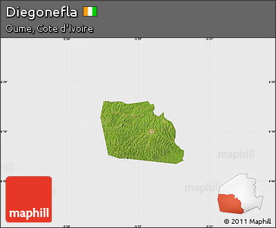 Satellite Map of Diegonefla, single color outside