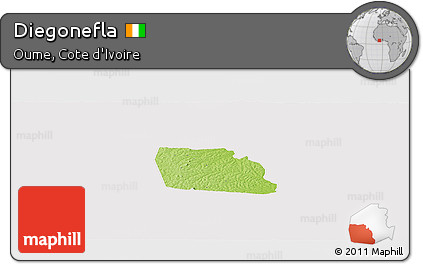 Physical Panoramic Map of Diegonefla, cropped outside