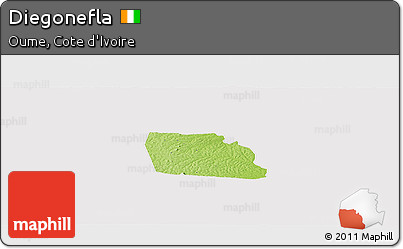 Physical Panoramic Map of Diegonefla, cropped outside