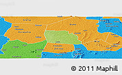 Physical Panoramic Map of Diegonefla, political outside