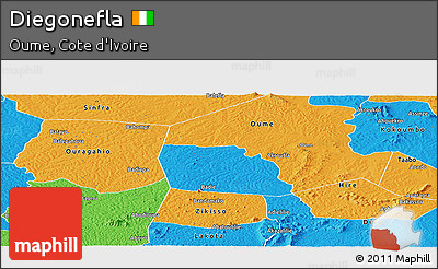 Political Panoramic Map of Diegonefla