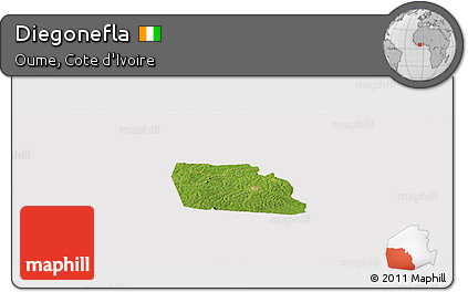 Satellite Panoramic Map of Diegonefla, cropped outside