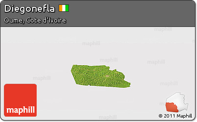 Satellite Panoramic Map of Diegonefla, cropped outside