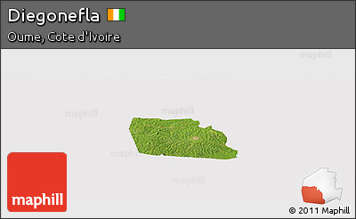 Satellite Panoramic Map of Diegonefla, cropped outside