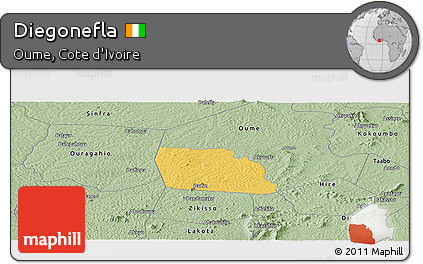 Savanna Style Panoramic Map of Diegonefla