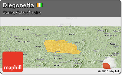 Savanna Style Panoramic Map of Diegonefla