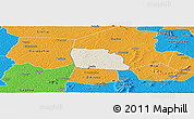 Shaded Relief Panoramic Map of Diegonefla, political outside
