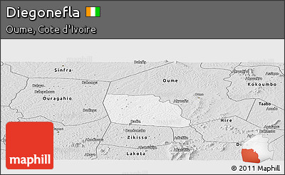 Silver Style Panoramic Map of Diegonefla