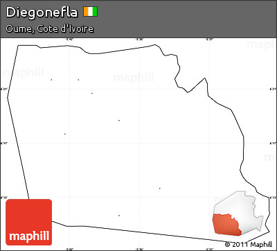 Blank Simple Map of Diegonefla, cropped outside