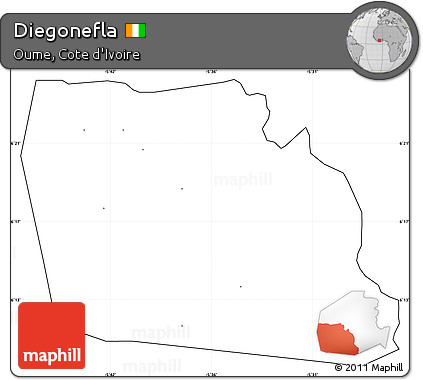 Blank Simple Map of Diegonefla, cropped outside, no labels