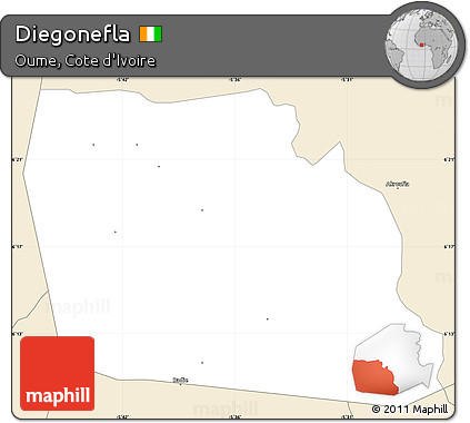 Classic Style Simple Map of Diegonefla