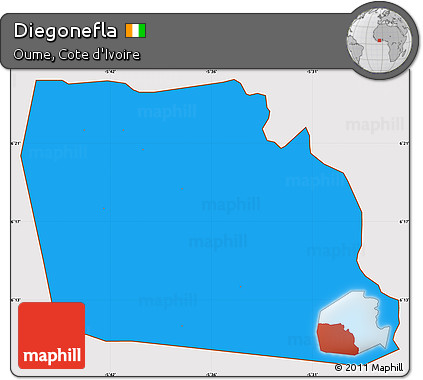 Political Simple Map of Diegonefla, cropped outside