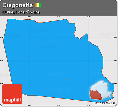 Political Simple Map of Diegonefla, cropped outside
