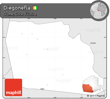 Silver Style Simple Map of Diegonefla