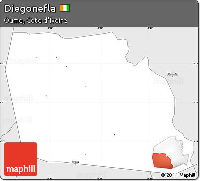 Silver Style Simple Map of Diegonefla