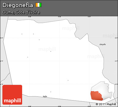 Silver Style Simple Map of Diegonefla