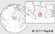 Blank Location Map of Oume, within the entire country