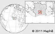 Blank Location Map of Oume, highlighted country