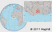 Gray Location Map of Oume