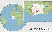 Savanna Style Location Map of Oume, highlighted country