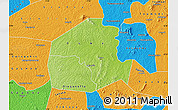 Physical Map of Oume, political outside