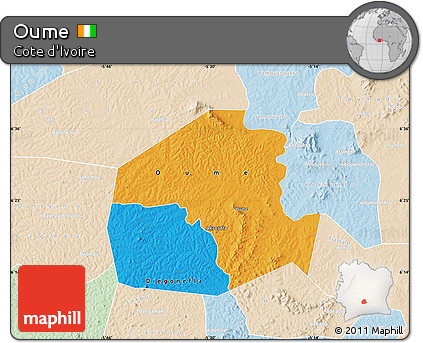 Political Map of Oume, lighten