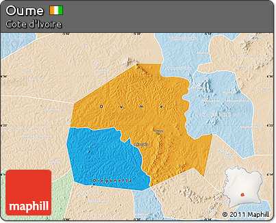 Political Map of Oume, lighten