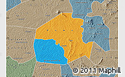 Political Map of Oume, semi-desaturated