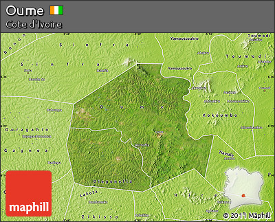 Satellite Map of Oume, physical outside