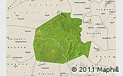 Satellite Map of Oume, shaded relief outside