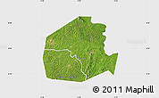 Satellite Map of Oume, single color outside