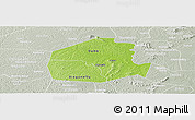 Physical Panoramic Map of Oume, lighten, semi-desaturated