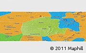 Physical Panoramic Map of Oume, political outside