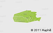 Physical Panoramic Map of Oume, single color outside