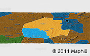 Political Panoramic Map of Oume, darken